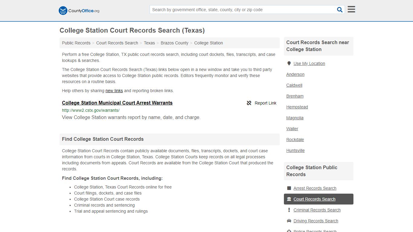 College Station Court Records Search (Texas) - County Office