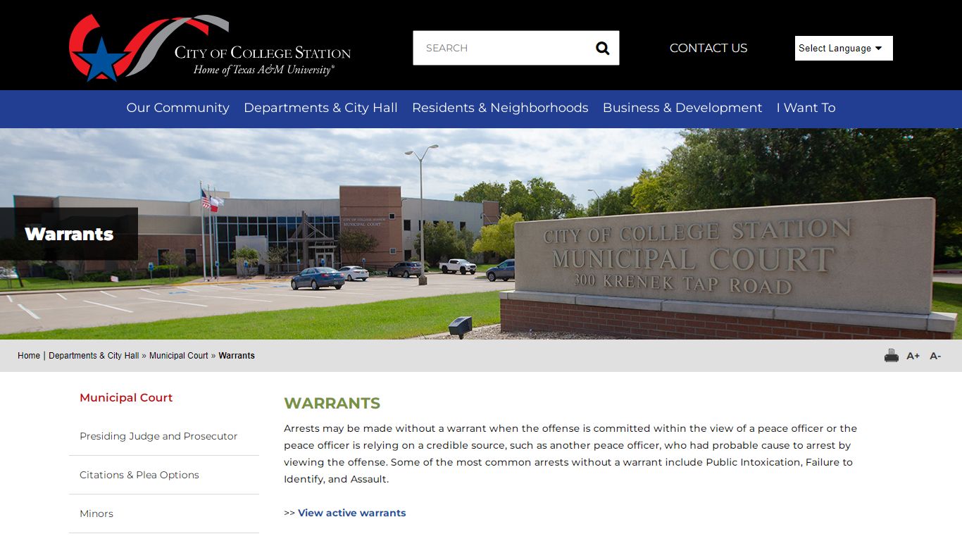 Warrants - City of College Station
